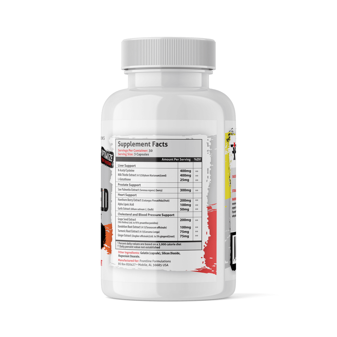 Frontline Formulations Organ Shield Supports Prostate Health* Promotes Healthy Liver Function* Helps Detoxification to Prevent or Diminish Kidney and Liver Damage* ﻿Southern Nutrition's Best Organ & Liver Support Warning: If under the care of a physician