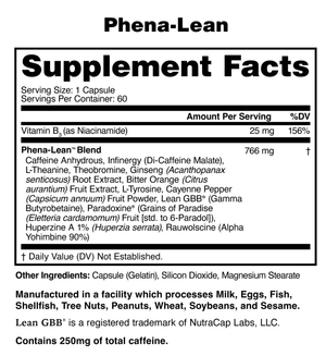 Phena Lean Max Weight Loss Kit Fuel Your Fire with Phena-Lean™. You’ve hit the gym, you’ve changed your diet, but you need something to get you to the next level. Phena-Lean™ was designed with your goals in mind!* Details Phena-Lean™ is designed with a su