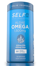 Load image into Gallery viewer, Selfevolve - Algae Omega 3 Skip The Fish, Go Straight to the Source 100% Plant-Based Omega 3 Supplement Omega-3 fatty acids are essential to optimal brain and heart function. Algae Omega 3 was engineered as the premier plant-based omega supplement on the
