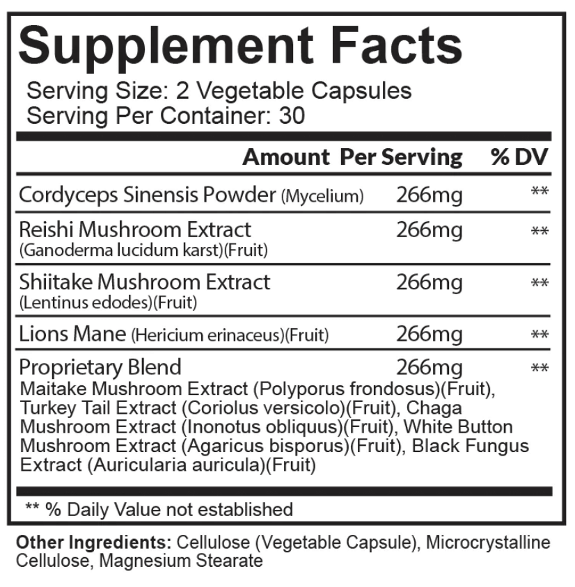 Selfevolve - Mushroom Complex Mushroom Complex is a blend of premium super mushrooms lion's mane, cordyceps, reishi, and shitake mushrooms. Decrease stress, optimize energy levels, improve health.