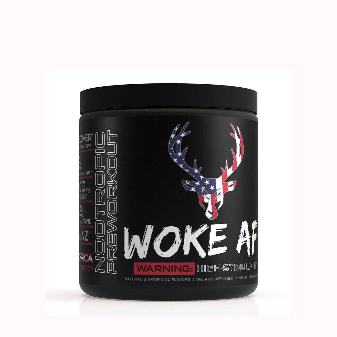 BUCKED UP® WOKE AF™ Woke AF by Das Labs is a balanced, high stimulant pre-workout, that not only gives you the energy and the pump, but keeps you locked in when you're almost anabolic. Heavily dosed prime ingredients and full transparency make Woke AF a m